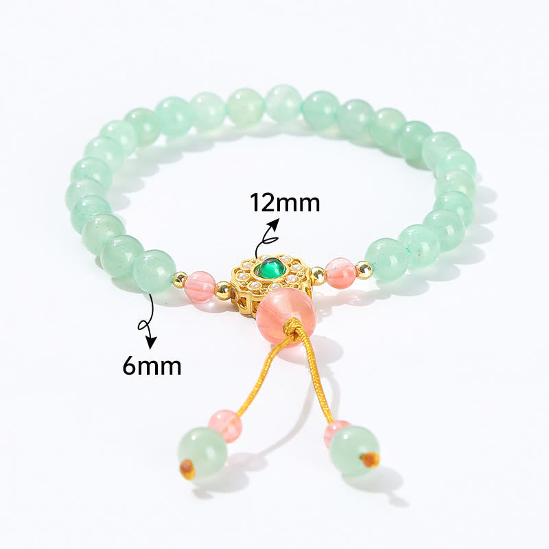 Fortune Jewel Green Aventurine Luck Bead Tassel Bracelet