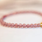 Fortune Jewel Natural Strawberry Quartz Garnet Jade Lucky Fortune Fu Character Healing Charm Bracelet