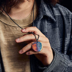 Fortune Jewel 999 Sterling Silver 24K Gold Half Demon Half Buddha Compassion Necklace Pendant Fortune Jewel