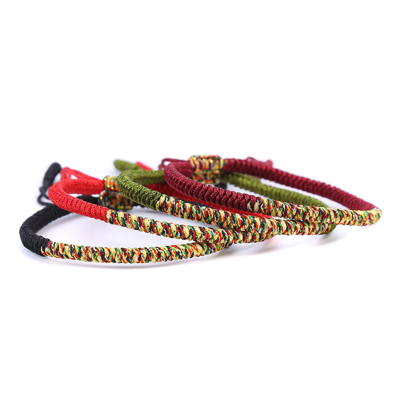 Fortune Jewel Tibetan Handmade Multicolor King Kong Knot Luck Strength Braided Bracelet