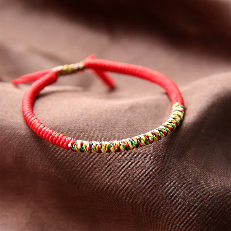 Fortune Jewel Tibetan Handmade Multicolor King Kong Knot Luck Strength Braided Bracelet
