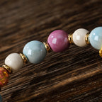 Fortune Jewel Tibetan Zakiram Goddess of Wealth Rabbit Lion Head Charm Liuli Glass Incense Ash Porcelain Bead Protection Bracelet