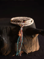 Star & Moon Bodhi Bracelet Nine-Eyed Dzi Beads Handstring