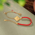 Fortune Jewel 925 Sterling Silver Plated Gold Four Leaf Clover Zircon Luck Bracelet