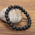Fortune Jewel 108 Mala Beads Frosted Stone Tiger Eye Balance Bracelet Necklace Pendant