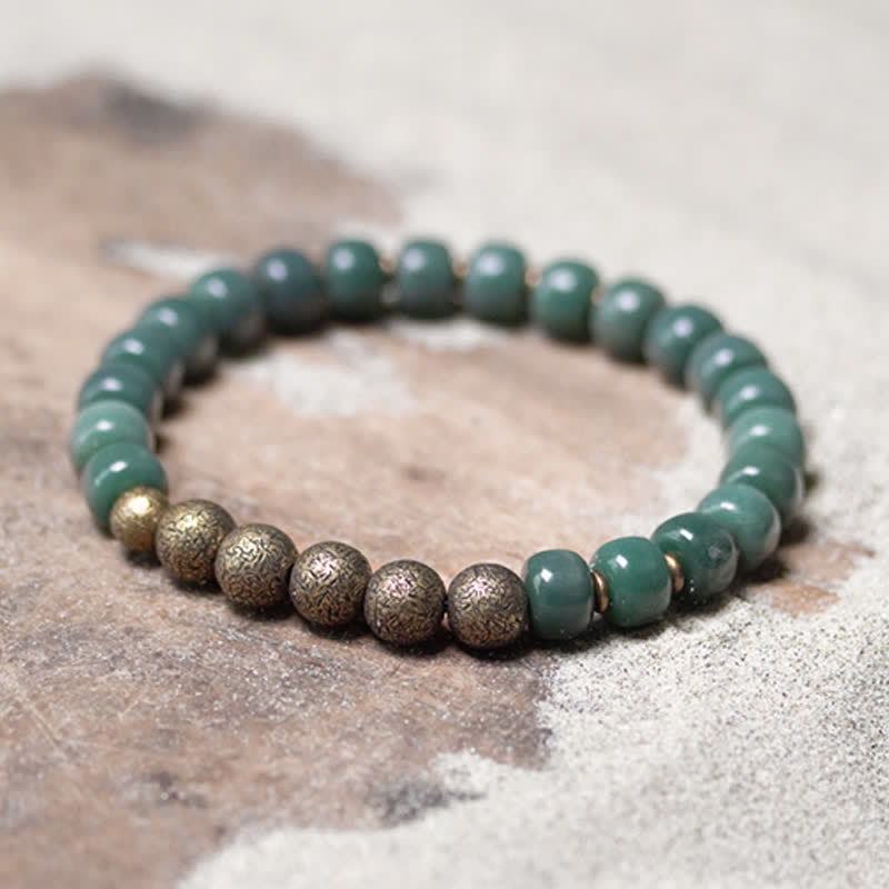 Fortune Jewel Tibetan Cyan Bodhi Seed Copper Success Bracelet