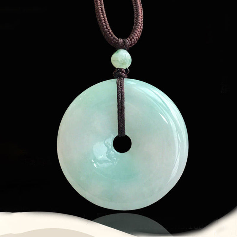 Fortune Jewel Round Jade String Luck Necklace Pendant