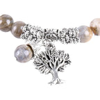 Fortune Jewel Natural Gemstone Tree of Life Lucky Charm Stretch Bracelet