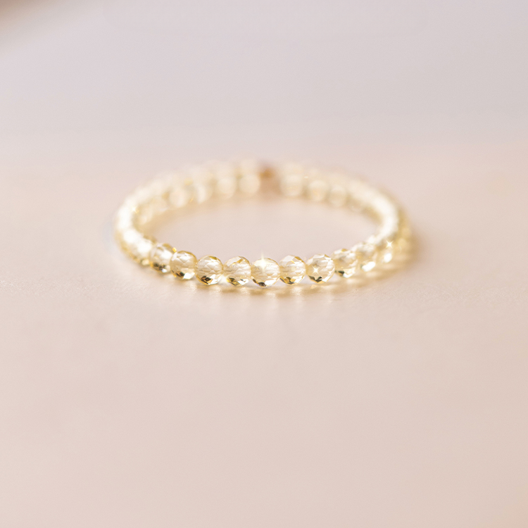 Buddha3bodhi Ultra-fine 2mm Yellow Crystal Ring