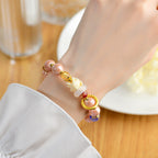 Fortune Jewel Tibetan Incense Ash Liuli Glass Bead Luck Protection Nine Tailed Fox Bracelet