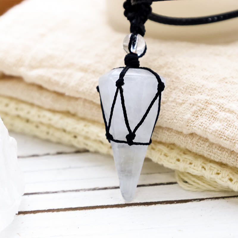 Fortune Jewel Natural Stone Pointed Pendant Necklace