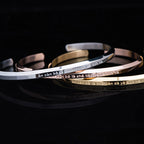 Fortune Jewel Six True Words Engraving Titanium Steel Blessing Protection Bracelet