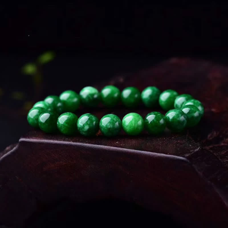 Fortune Jewel Cyan Jade Bead Calm Harmony Bracelet