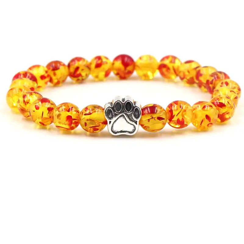 Indian Agate Green Agate Dog Paw Positive Calm Bracelet Fortune Jewel
