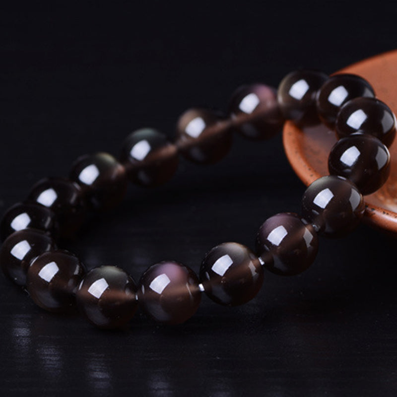 Fortune Jewel Natural Rainbow Obsidian Positive Bracelet