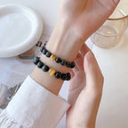 Fortune Jewel Natural Rainbow Obsidian Tiger Eye Positive Love Bracelet