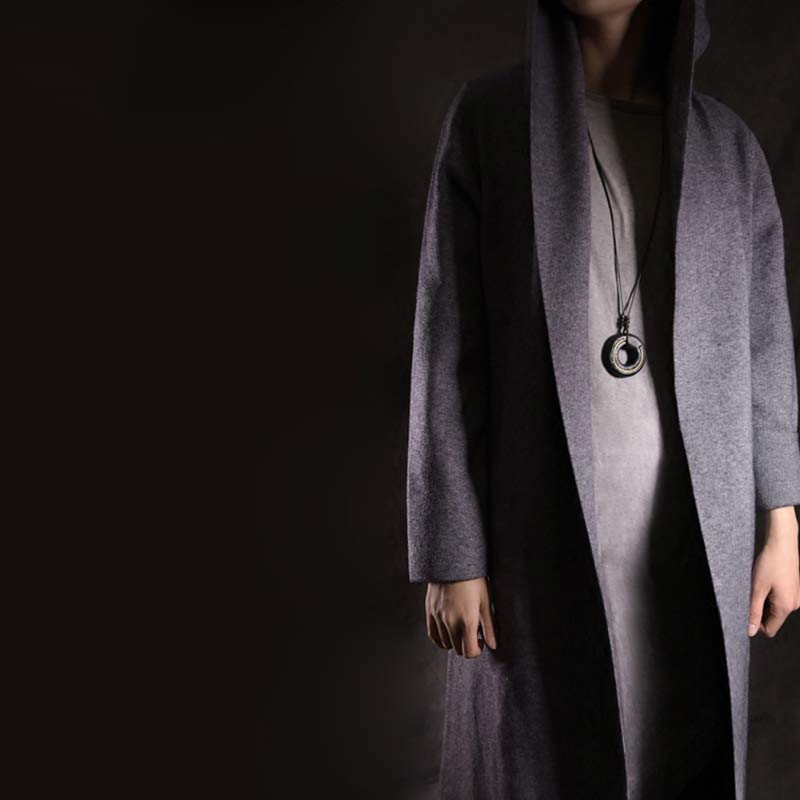 Fortune Jewel Zen Circle Ebony Wood Peace Calm Necklace Pendant Fortune Jewel