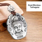 Fortune Jewel Chinese Zodiac Natal Buddha Om Mani Padme Hum Lotus Compassion Necklace Pendant Fortune Jewel