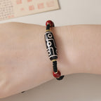 Fortune Jewel Handcrafted Tibetan Nine-eye Dzi Bead Protection Bracelet