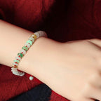 Fortune Jewel Round Jade Lucky Red String Weave Bracelet
