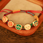 Fortune Jewel Tibetan Five God Of Wealth Colorful Rope Braided Luck Bracelet