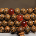Fortune Jewel 108 Mala Beads Bodhi Seed Red Agate Auspiciousness Bracelet
