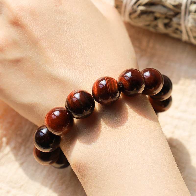 Fortune Jewel Natural Tiger Eye Healing Bead Bracelet