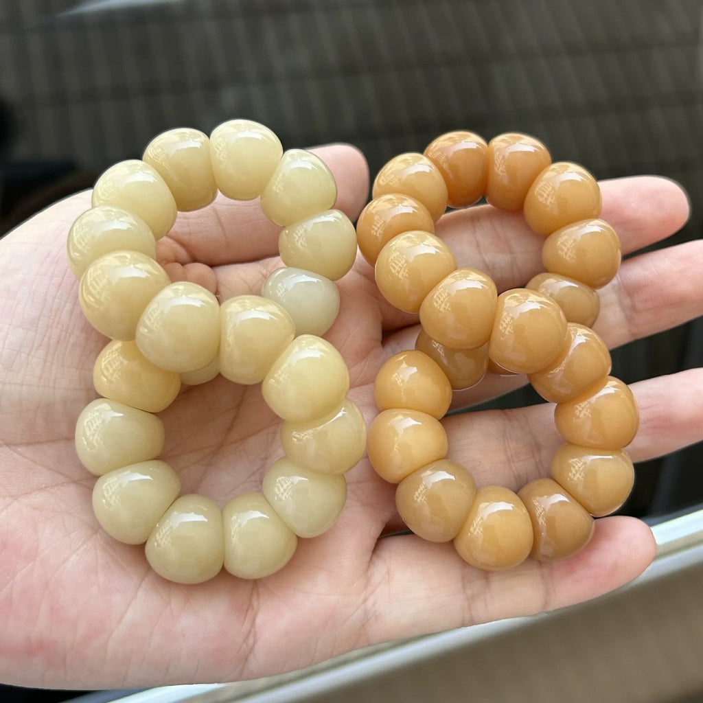 15mm Natural Garlic Bodhi Bracelet – Ultra Smooth Finish, Multi-Color Options
