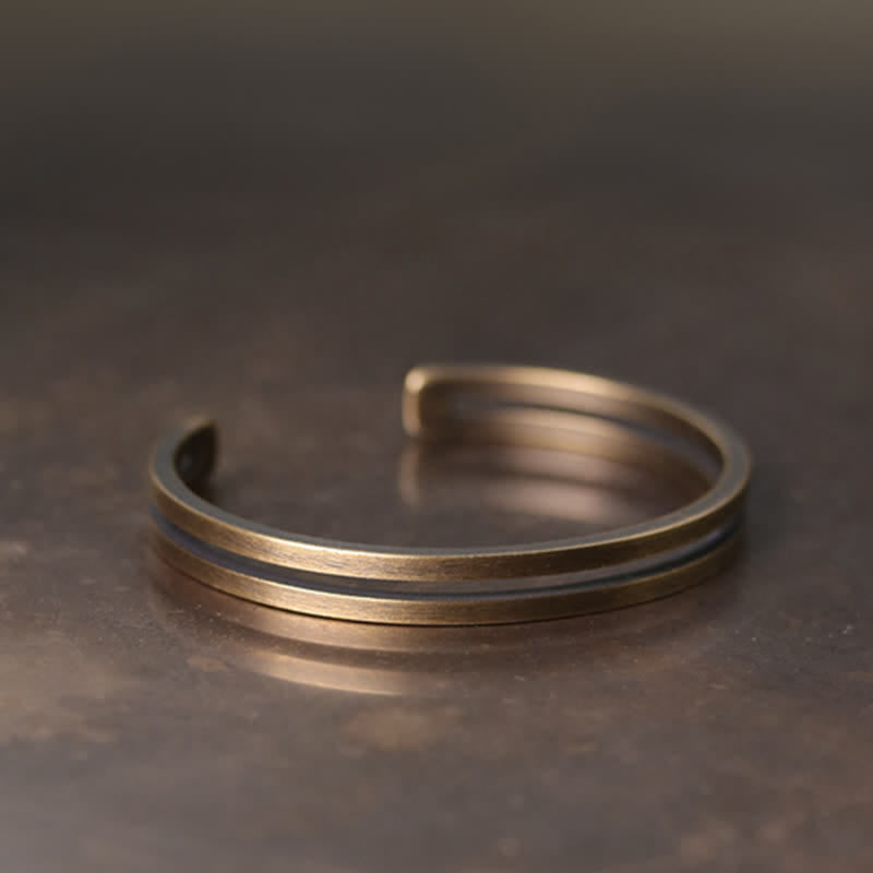 Fortune Jewel Rustic Copper Luck Viking Cuff Bracelet