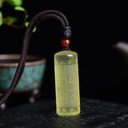Fortune Jewel Heart Sutra Citrine Happiness Strength Necklace Pendant