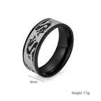 Fortune Jewel Dragon Carved Protection Strength Titanium Steel Ring Fortune Jewel
