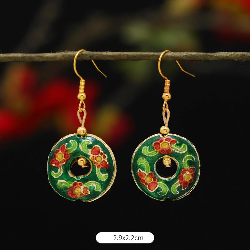 Fortune Jewel Lotus Butterfly Flower Alloy Copper Enlightenment Drop Earrings