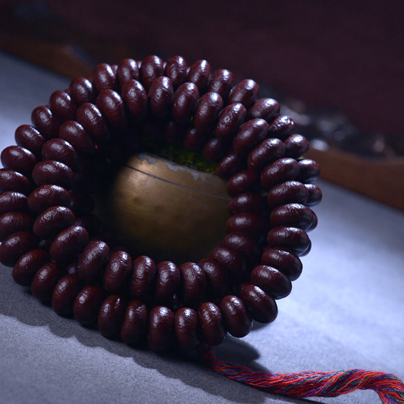 Fortune Jewel Natural Tibet 108 Mala Beads Purple Bodhi Seed Wealth Bracelet