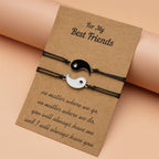Fortune Jewel 2pcs Yin Yang Hematite Couple Bracelet