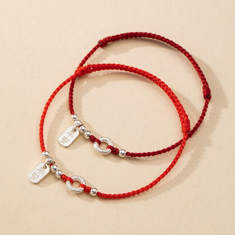 Fortune Jewel 925 Sterling Silver Auspicious Clouds Peace Buckle Safe And Sound Bracelet Anklet