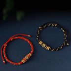 Fortune Jewel Chinese Zodiac Natal Buddha Silver Luck Braided String Bracelet