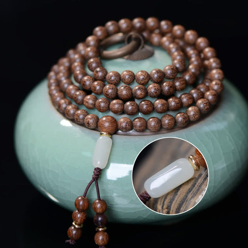 Fortune Jewel 108 Mala Beads Rosewood Jade Calm Bracelet