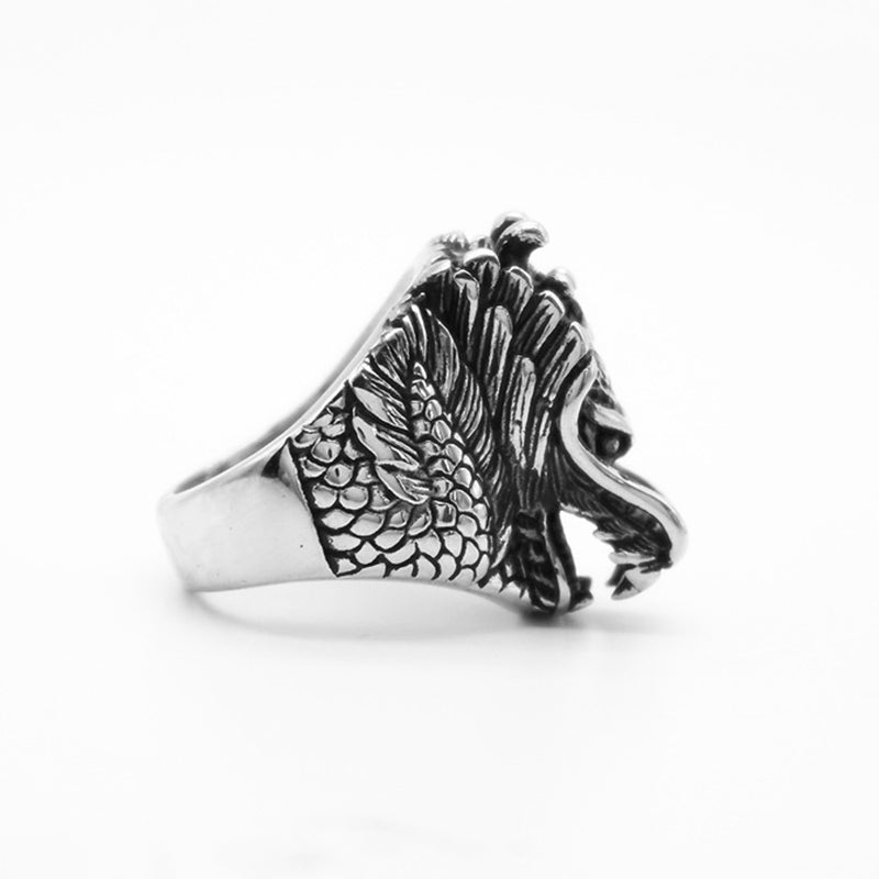Dragon Balance Titanium Steel Ring Fortune Jewel