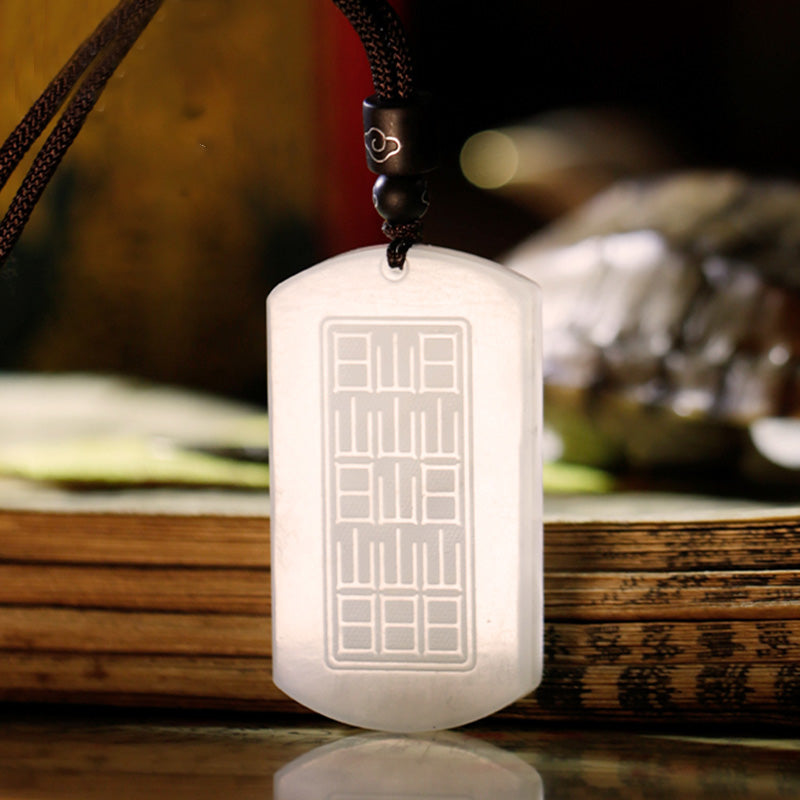 Buddha Stones White Jade PiXiu Yin Yang Luck Protection Necklace Pendant Fortune Jewel