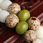 Buddha Stones "Hoping for Serenity and Mindfulness" Bodhi Lotus Mala Includes Gift Message Card Fortune Jewel