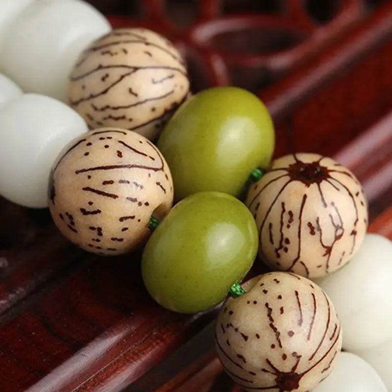 Buddha Stones "Hoping for Serenity and Mindfulness" Bodhi Lotus Mala Includes Gift Message Card Fortune Jewel