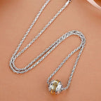 Fortune Jewel Taoist Nine-Character Mantra Engraved Amulet Balance Necklace Rotatable Pendant