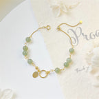 Fortune Jewel Unique Natural Hetian Jade 14K Gold filled Luck Beaded Bracelet