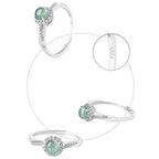 Fortune Jewel 925 Sterling Silver Round Jade Luck Prosperity Adjustable Ring