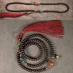 Fortune Jewel 108 Mala Beads Natural Tibet Purple Bodhi Seed Auspiciousness Bracelet