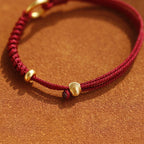 Fortune Jewel Alloy Peace Buckle Luck Red String Bracelet