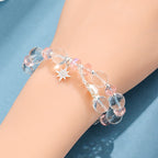 Fortune Jewel White Crystal Pink Crystal Protection Star Charm Bracelet
