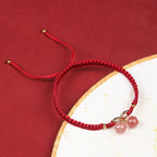 Fortune Jewel Natural Strawberry Quartz Amethyst Green Phantom Bead Positive Bracelet
