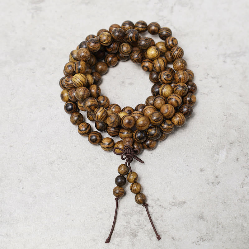 Fortune Jewel 108 Mala Beads Bracelet Prayer Meditation Sandalwood Elastic