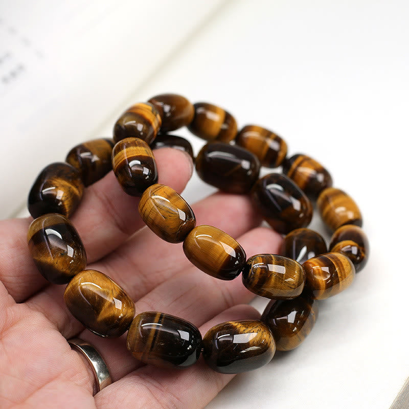 Fortune Jewel Natural Tiger Eye Stone Integrity Willpower Bracelet